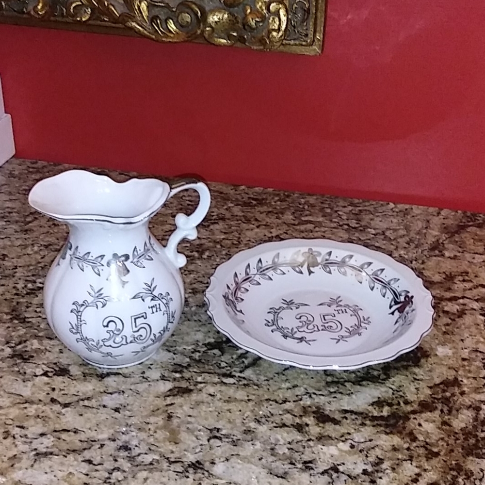 1112 Lefton 2 Piece 25th Anniversary China Set
